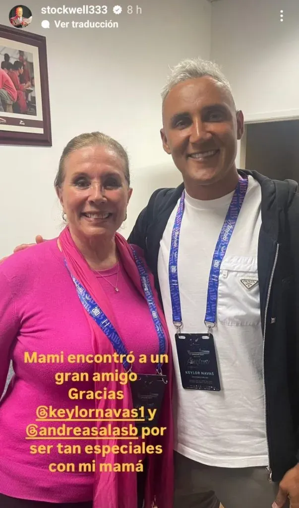 Keylor Navas disfrutó del show de Aventura (Instagram).