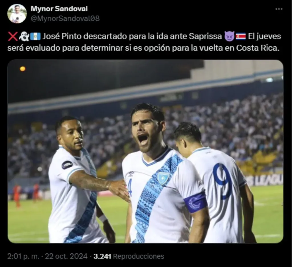 José Pinto se perderá la ida ante Saprissa.