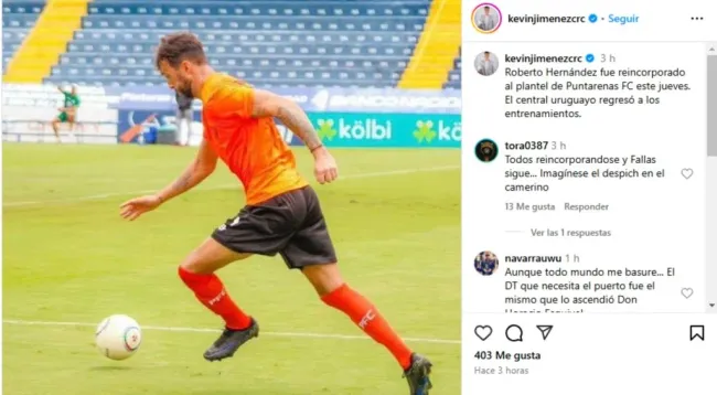 Luis Fernando Fallas reincorporó a Hernández.