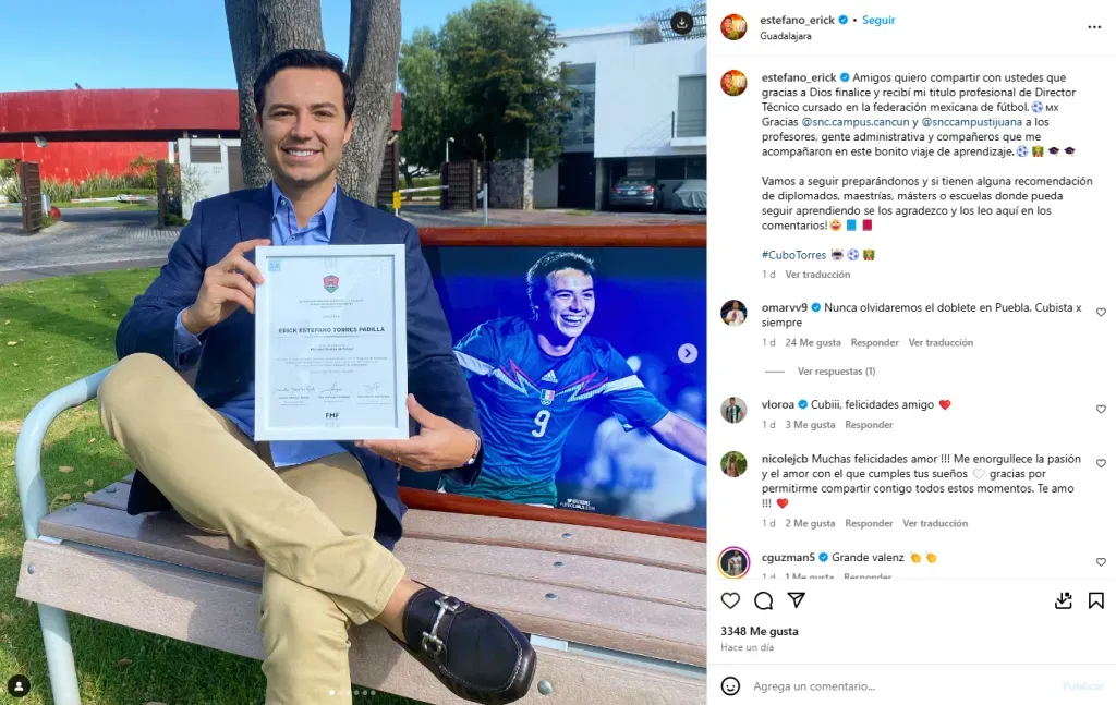 El Cubo Torres ya es director técnico. (Instagram)