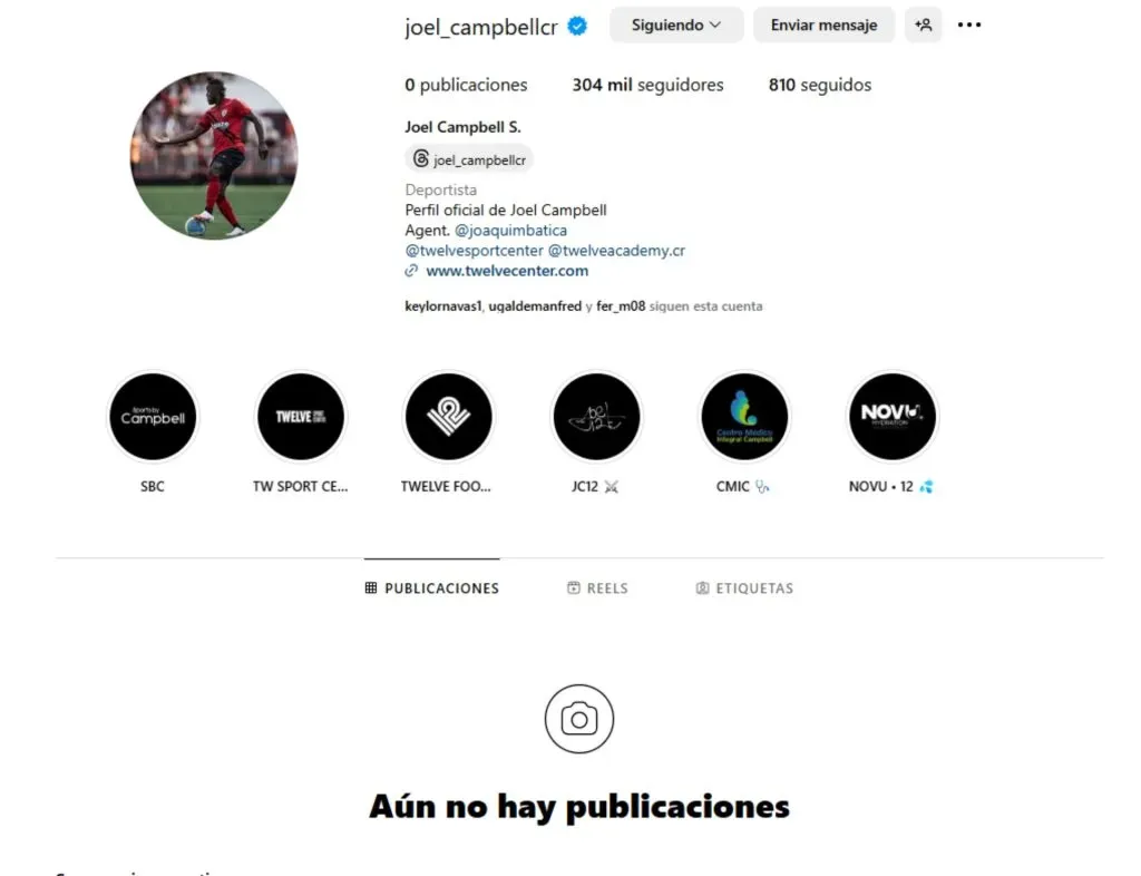 Joel Campbell borró las fotos de su Instagram.