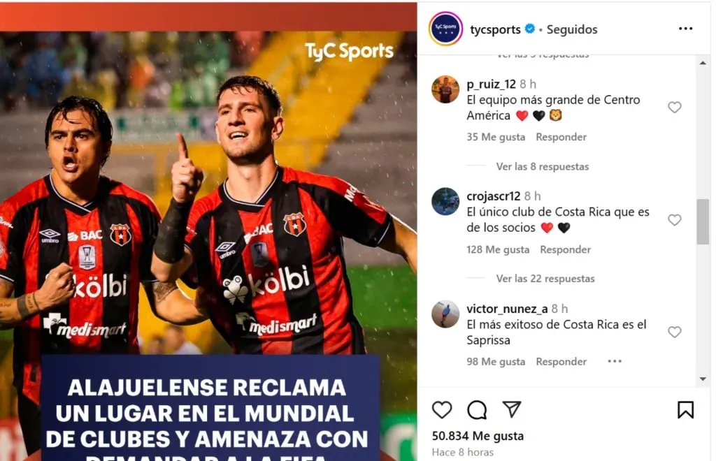 La publicación que generó polémica en Costa Rica.