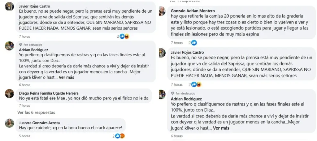 Algunas opiniones de los aficionados de Saprissa.