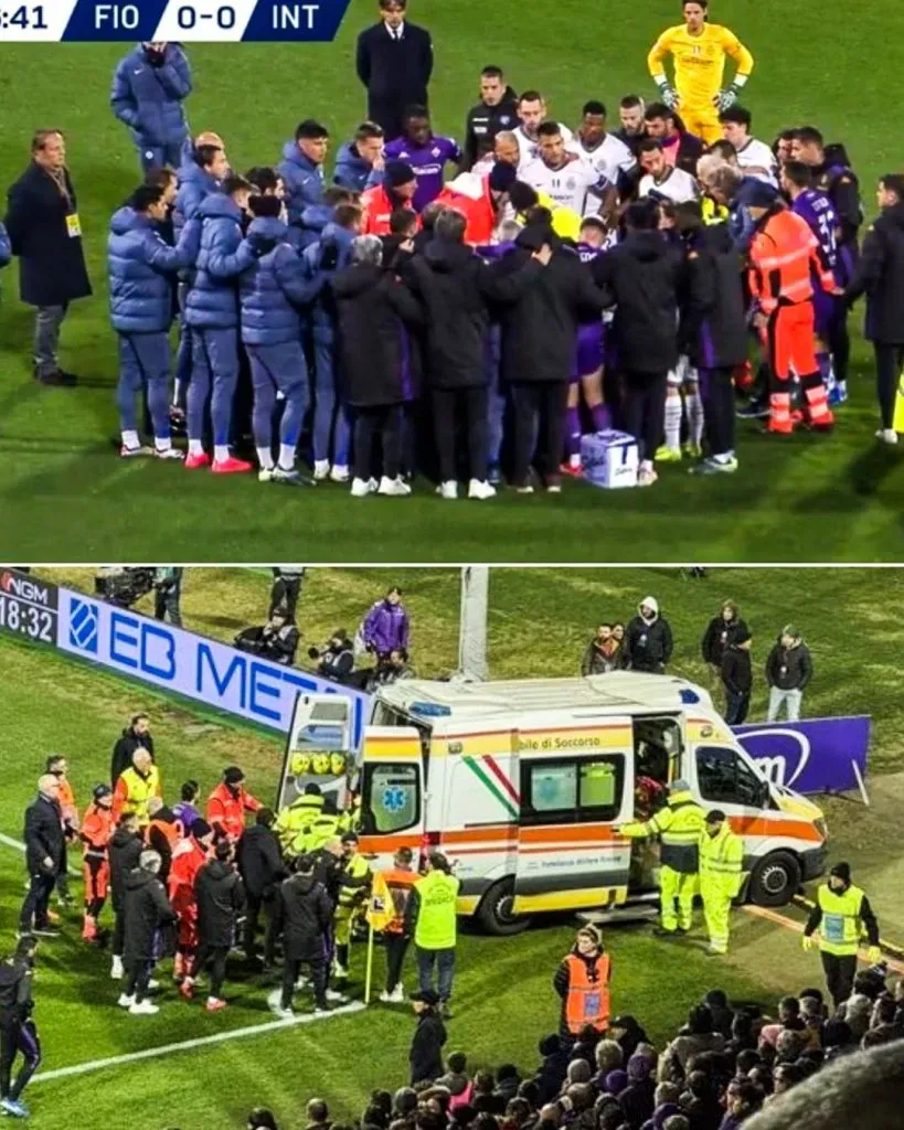 Edoardo Bove se desploma en el terreno de juego