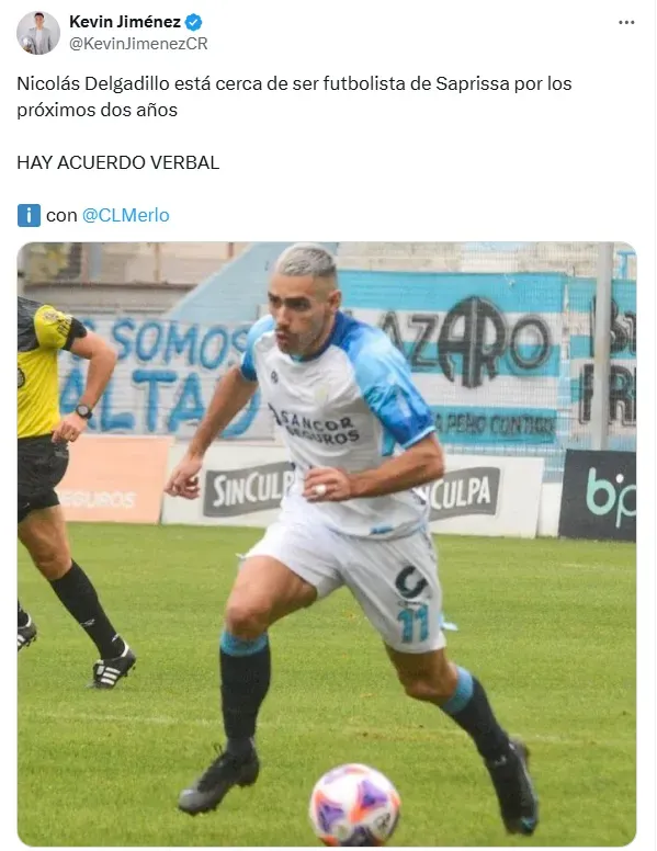 La información que dio Kevin Jiménez. (x.com)