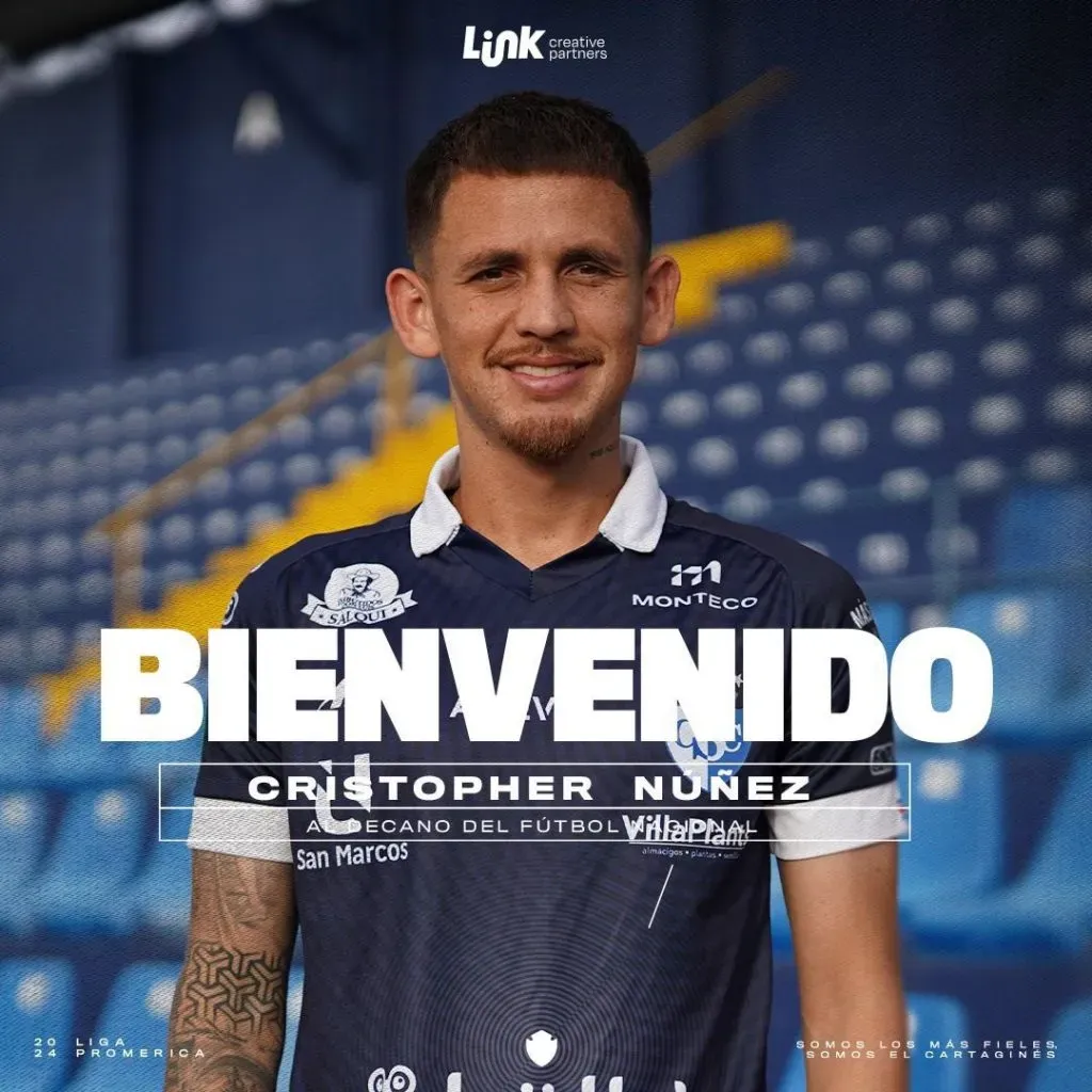 Cartaginés presentó a Cristopher Núñez (SC Cartaginés).