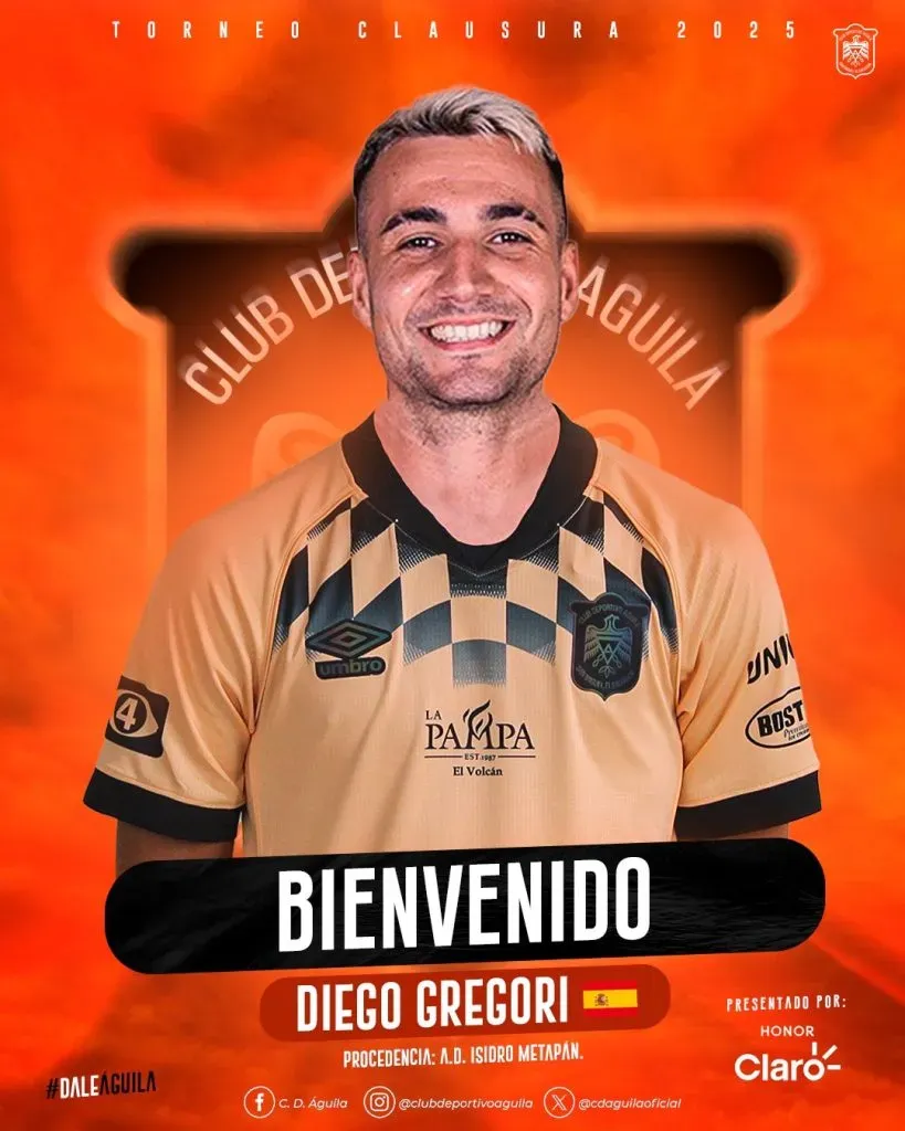 Águila presentó oficialmente a Gregori Díaz.