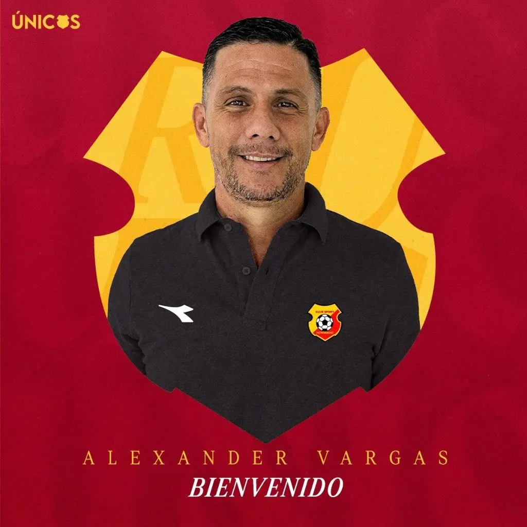 La imagen que publicó Herediano en sus redes sociales para anunciar a Alexander Vargas.