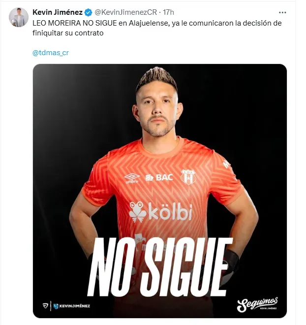 Leo Moreira ya sabe que no seguirá. (x.com)