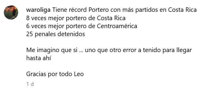 El utilero de Alajuelense defendió a Moreira (Instagram).