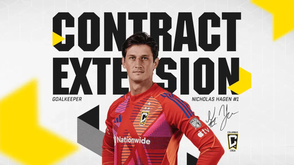 Con esta imagen, Columbus Crew hizo oficial la renovación de Hagen.