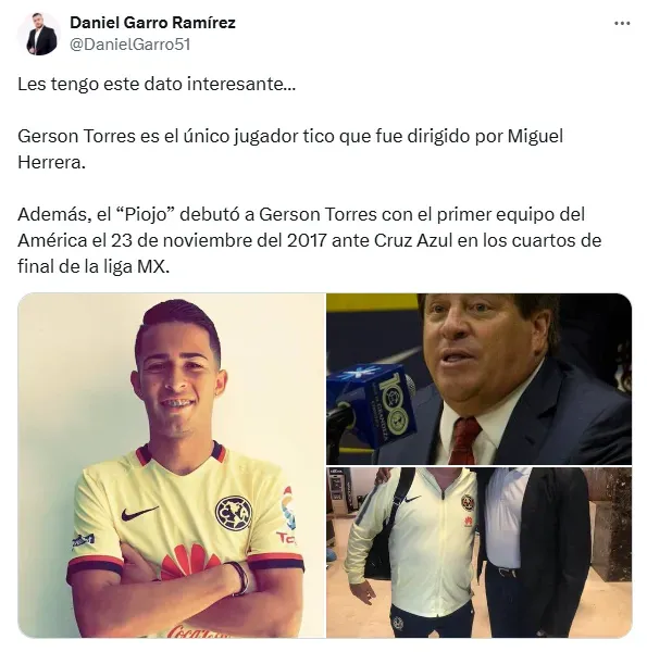 Gerson Torres y el Piojo Herrera tienen historia. (X.com)