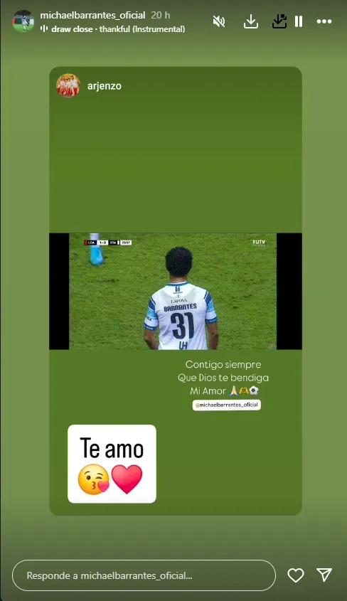 El hijo de Michael Barrantes se mostró orgulloso de su padre.