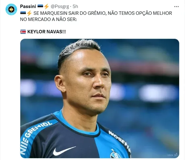 Y así se le abriría un lugar a Keylor Navas en Gremio.