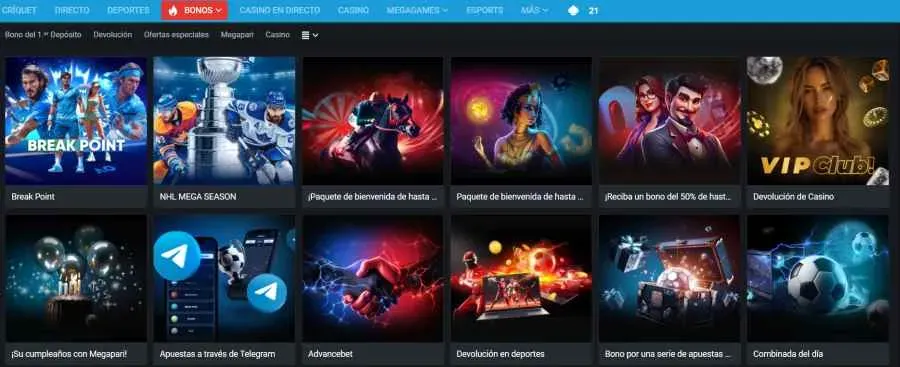 Código promocional Megapari