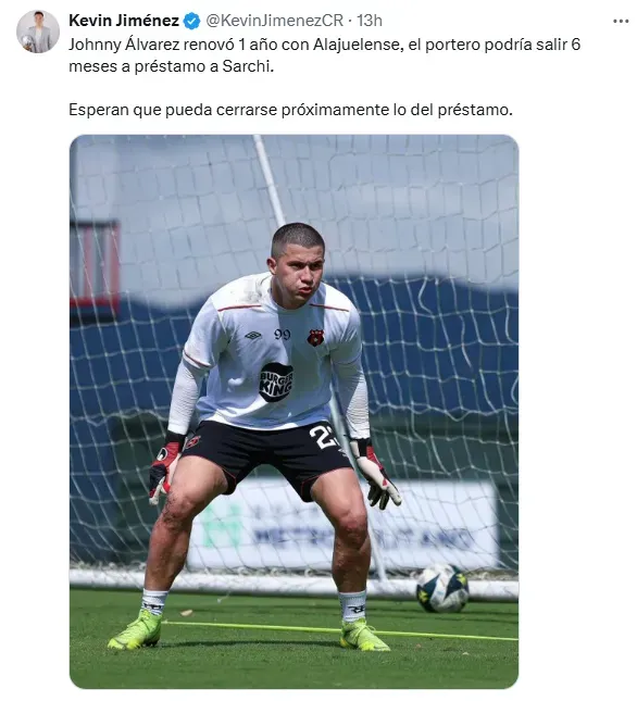 Álvarez se aleja de Alajuelense. (X.com)