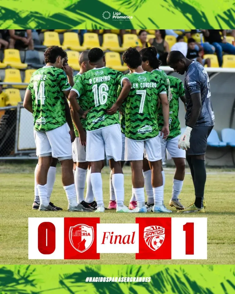 Santos derrotó a Liberia a domicilio (AD Santos).