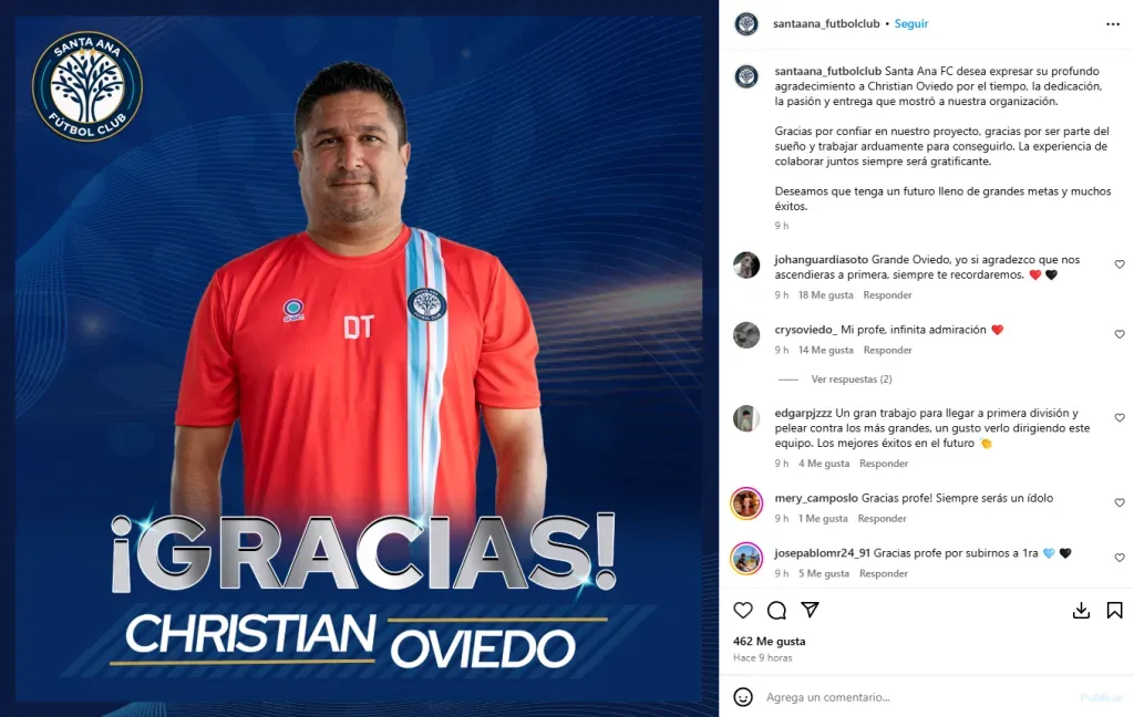 Y luego el club ya lo hizo oficial en sus redes. (Instagram)