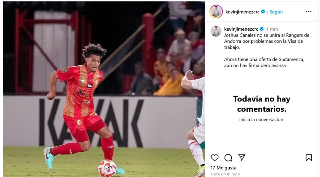 Joshua Canales no jugará en Andorra.