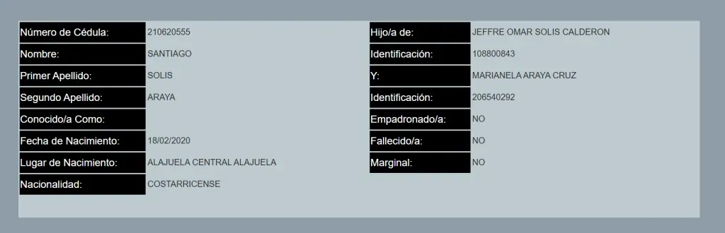 Captura extraída de la página del TSE.