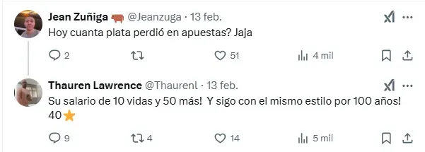 Otra respuesta firmada con el 40 y la estrella. (X.com)