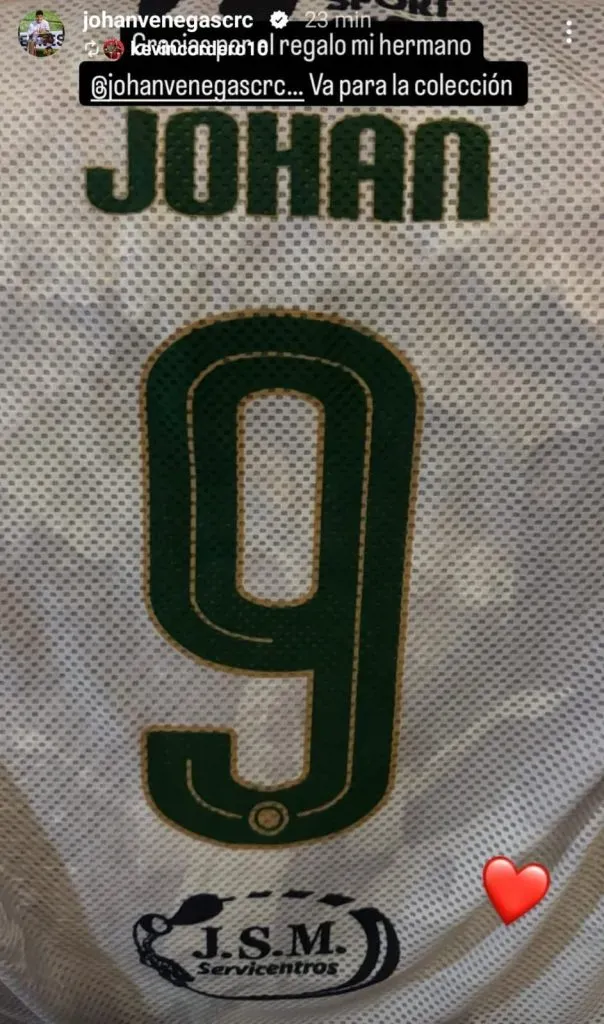 La historia de Johan Venegas (Instagram).