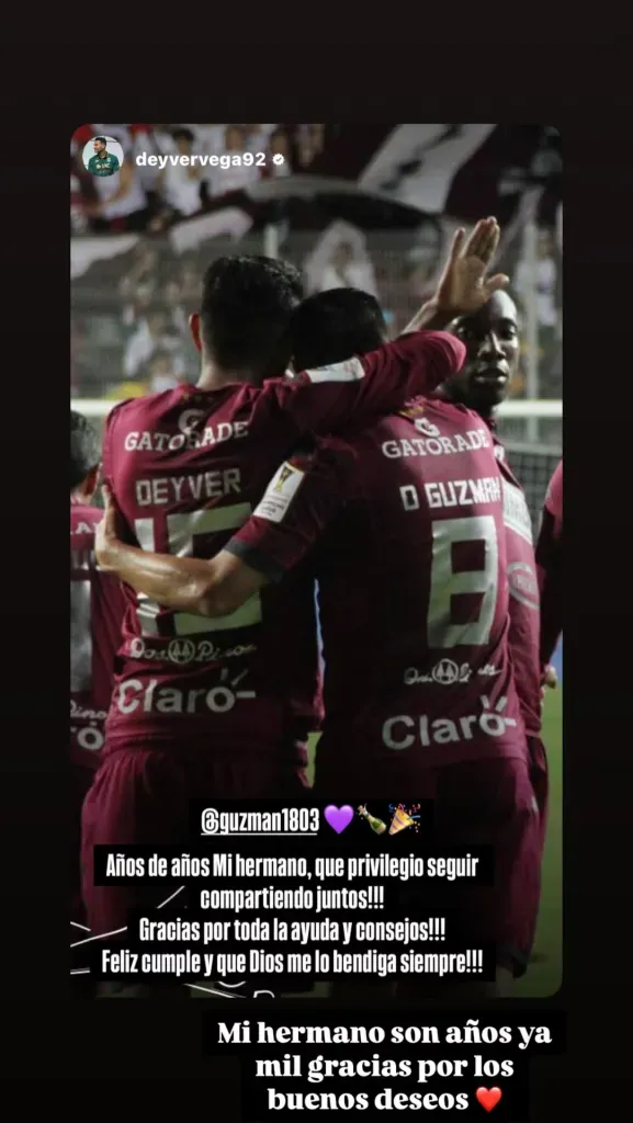 David Guzmán recibió felicitaciones de compañeros y familiares en Instagram. (Foto: captura)