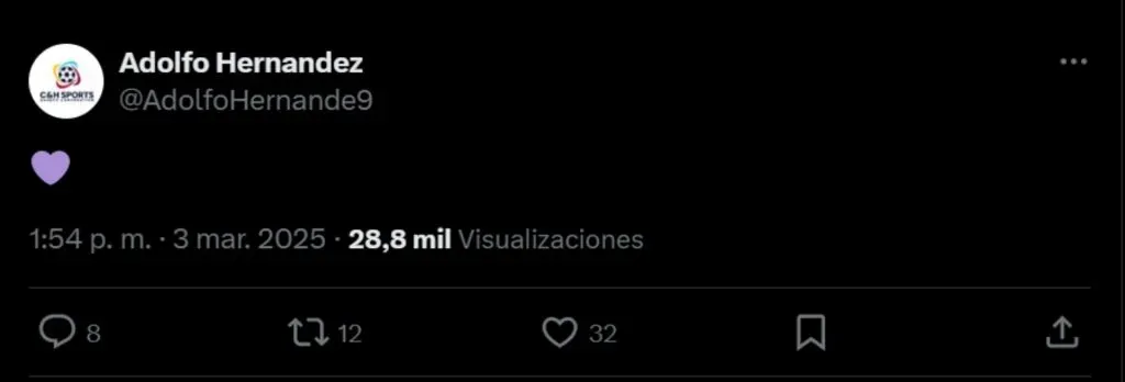 La publicación del representante de Hernán Medford.