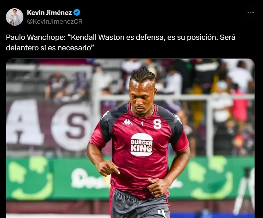 Wanchope no quiere a Kendall Waston de delantero.