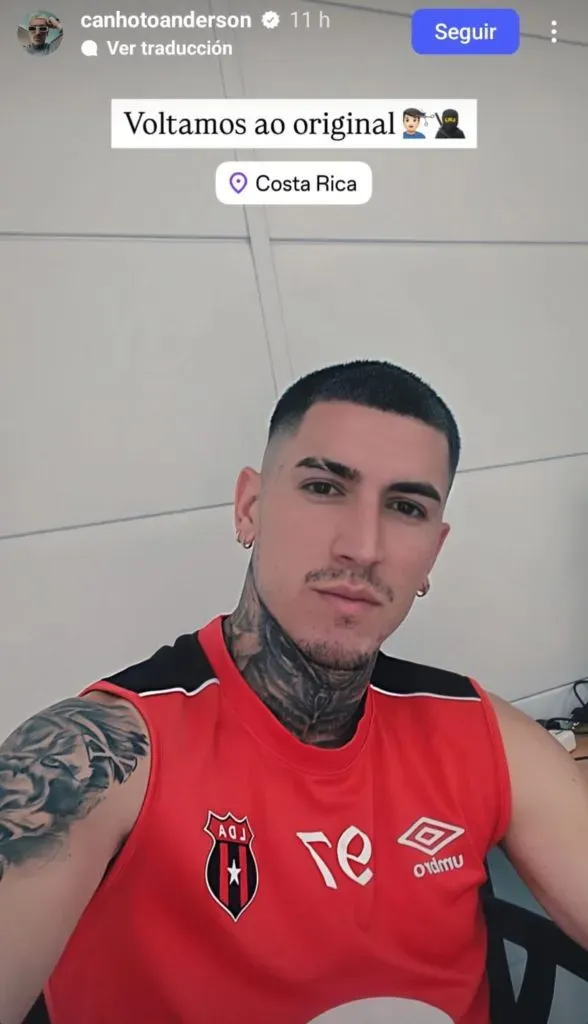 La publicación de Anderson Canhoto.