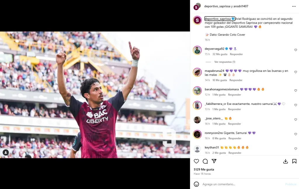 El récord de Ariel Rodríguez. (Instagram)