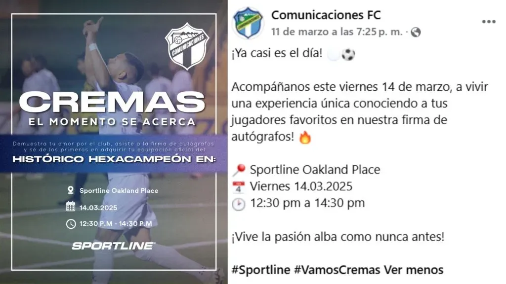 Comunicaciones lanzó este evento a través de sus redes sociales oficiales.
