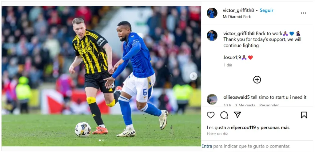 Panamá celebró a Griffith: “De vuelta al trabajo. Gracias por el apoyo de hoy. Continuaremos luchando”.