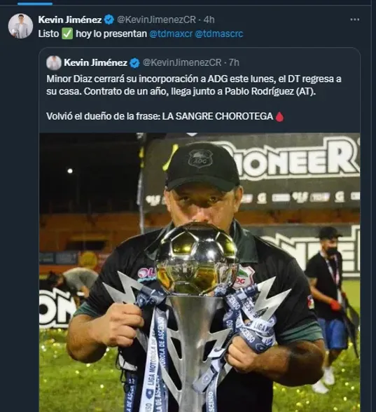 Kevin Jiménez en su cuenta oficial de X.