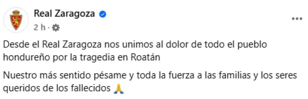 Real Zaragoza dejó este mensaje a Honduras.