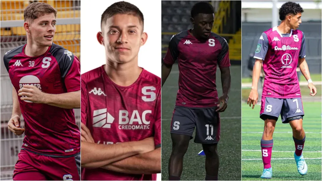 De izquierda a derecha: González, Carvajal, Wilson y Matarrita. (Fotos: Saprissa y Estefan Monge)