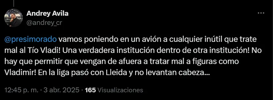 Las redes estallaron con la salida de Vladimir Quesada (Twitter).