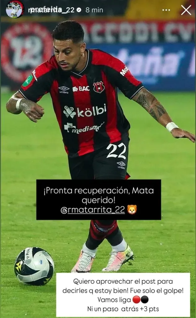 Mensaje de Ronald Matarrita en redes.