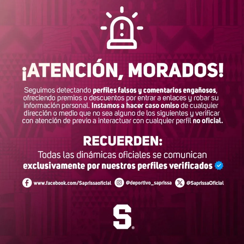 La publicación del Saprissa.