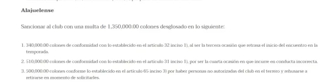 El comunicado del Tribunal Disciplinario (Fedefútbol).