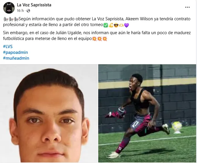 Akheem Wilson es la gran promesa de la cantera del Saprissa. (Facebook)