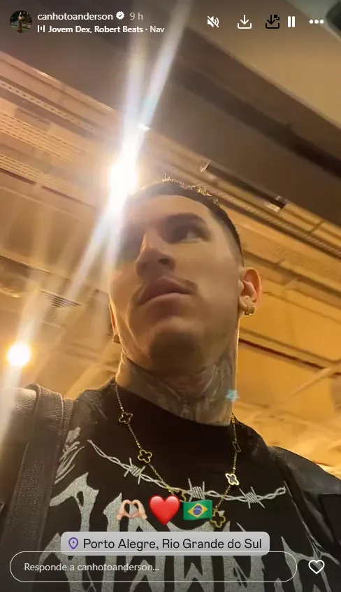 Anderson Canhoto ya está en Brasil, su nuevo destino. (Instagram)