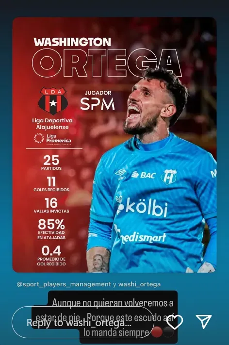 La historia de Washington Ortega (Instagram).