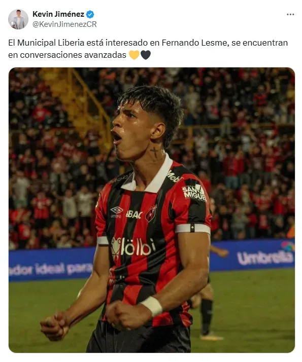 Kevin Jiménez ya avisó hace unas semanas. (x.com)