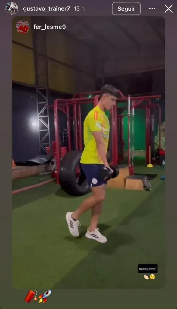 Y ahora se mostró entrenando a pleno con un PF particular. (Instagram)