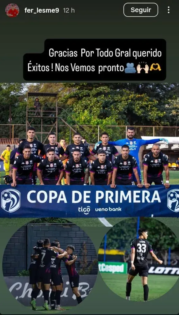 El martes se despidió de su ahora ex club. (Instagram)