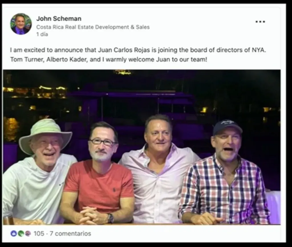 La publicación de Juan Carlos Rojas en su nuevo emprendimiento.