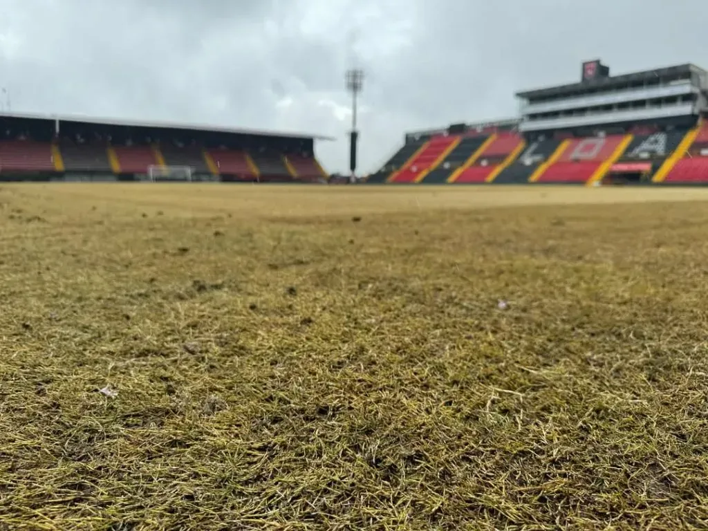 El césped dañado fue retirado del Morera Soto (LDA).