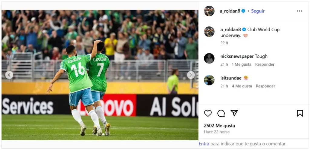 Una de las imágenes posteadas en la cuenta de Alex Roldán.