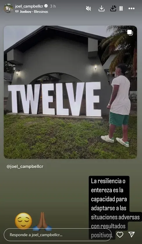 La publicación de Joel Campbell en redes sociales.